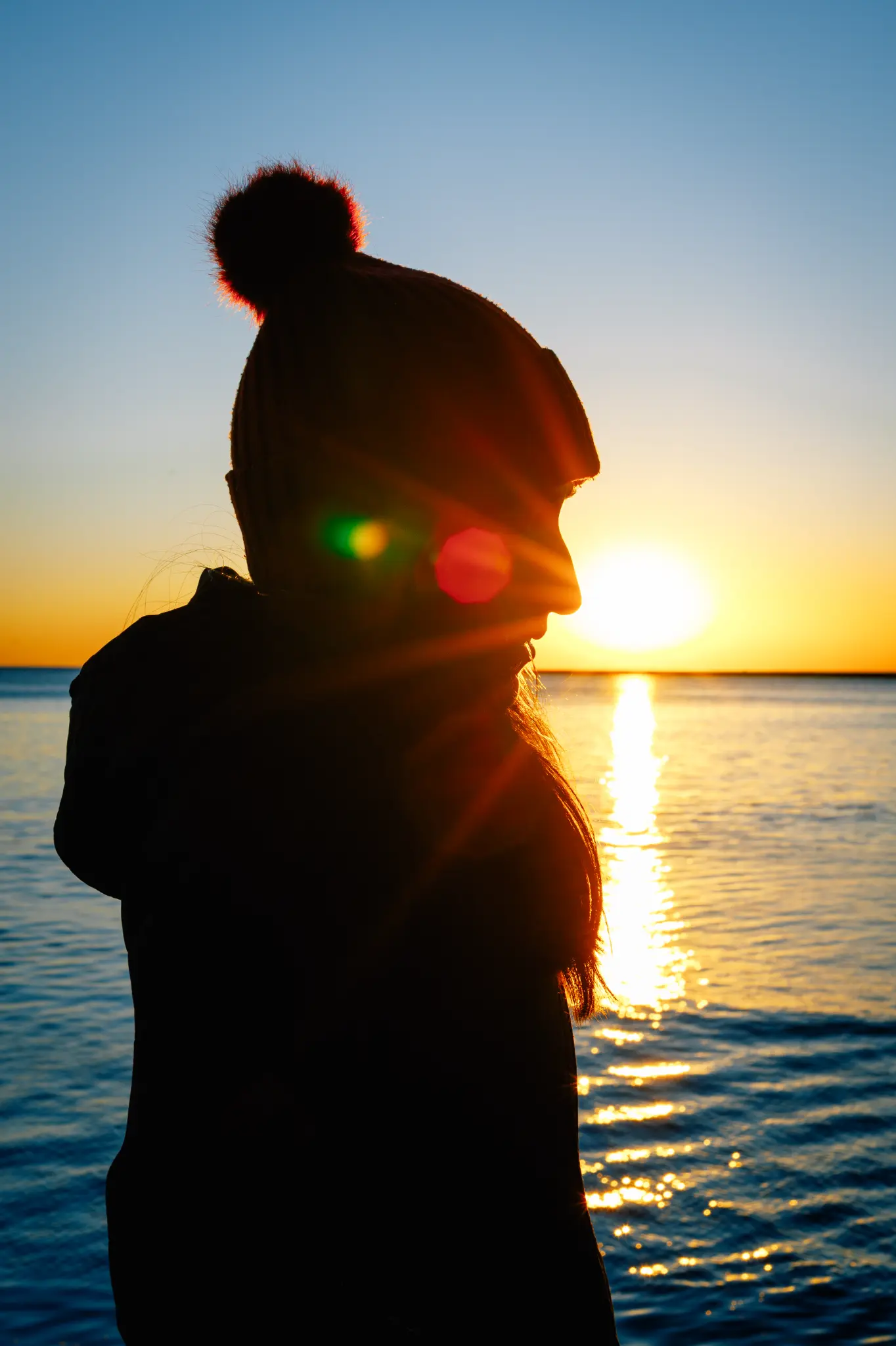 Sunset silhouette portrait