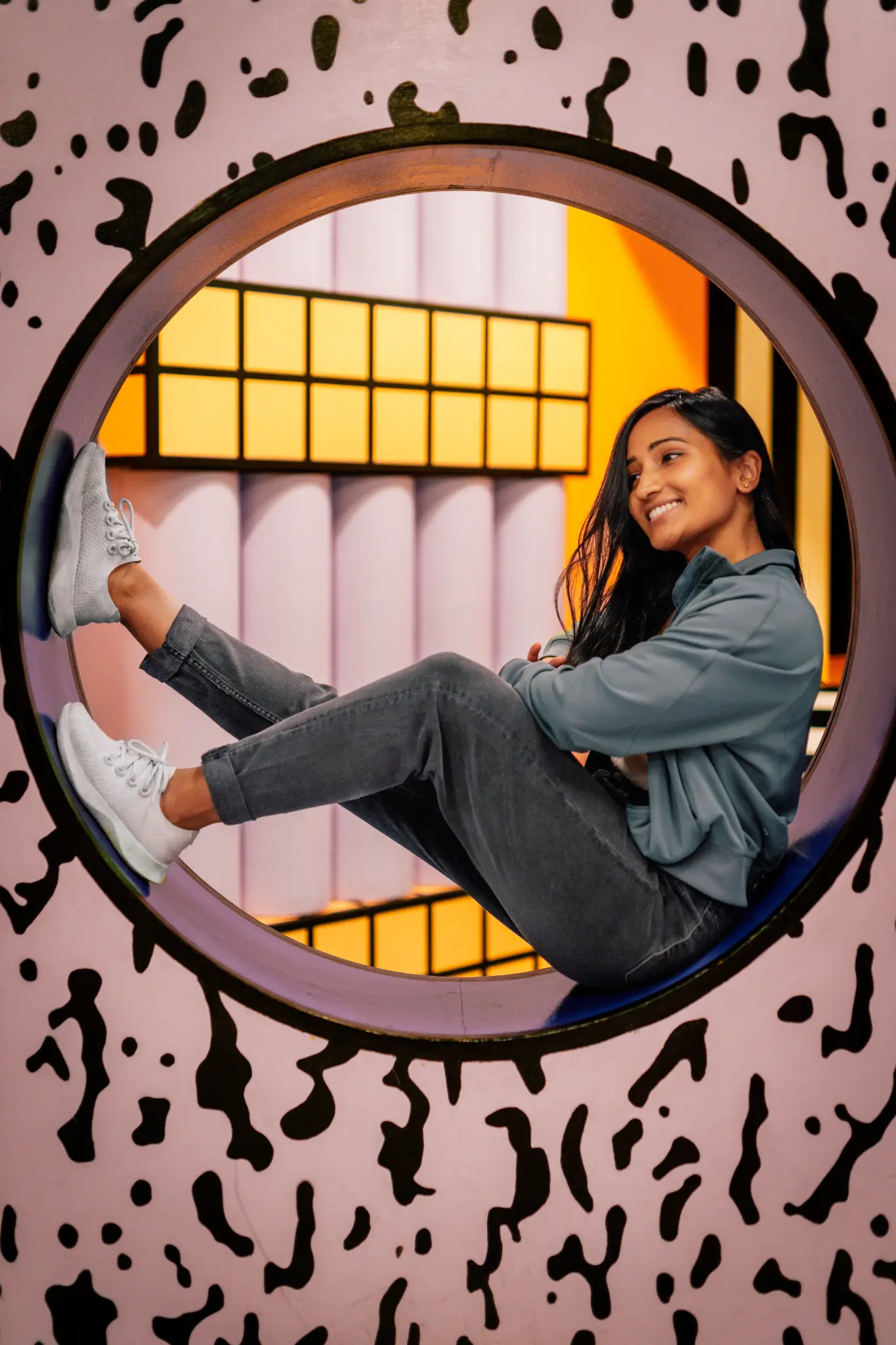 Creative circular frame portrait